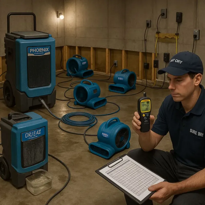 Structural Drying and Dehumidification process in Franklin, NJ